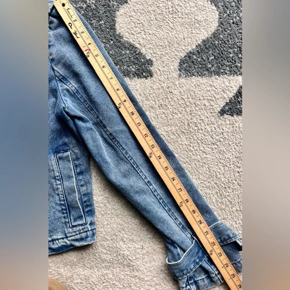 26 International STOOSH Vintage Denim crop trench or double breasted jacket - Picture 5 of 8
